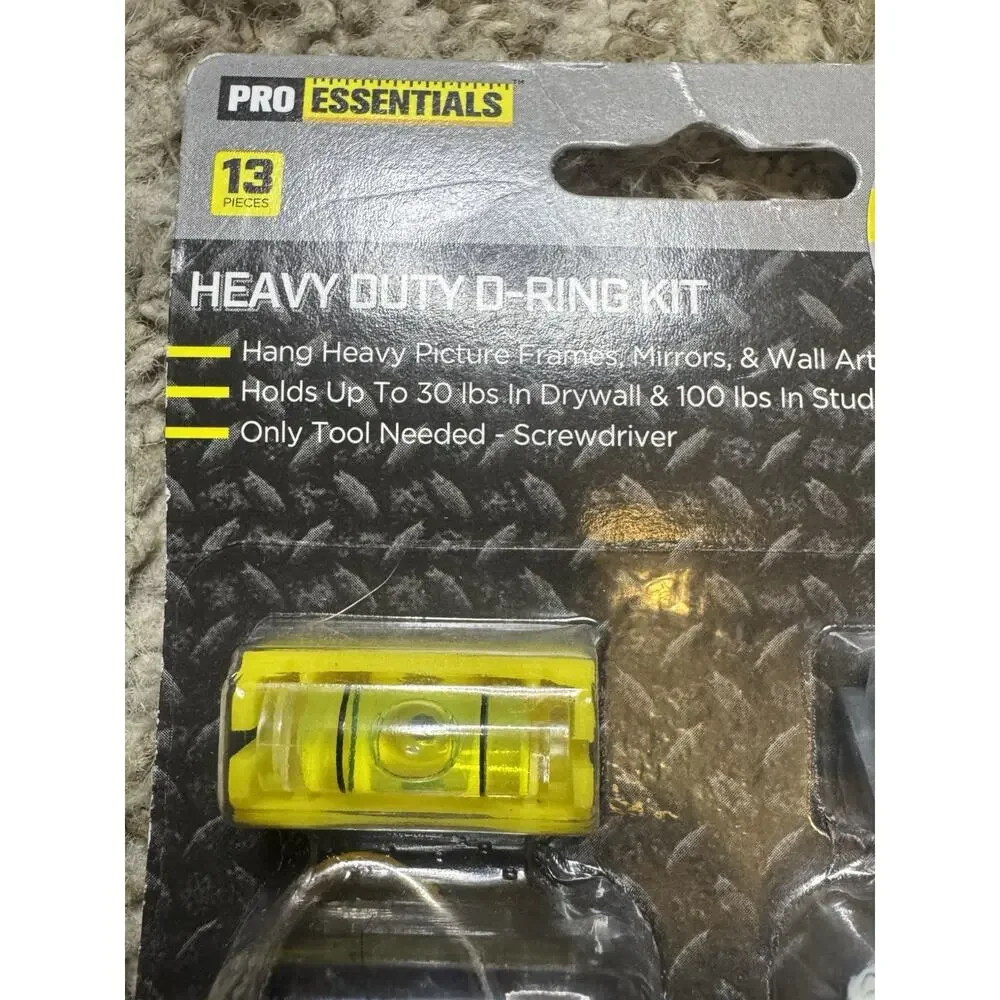 Pro Essentials Heavy Duty D-Ring Picture Hanging Kit 13 Pc New Sealed HDK-DG